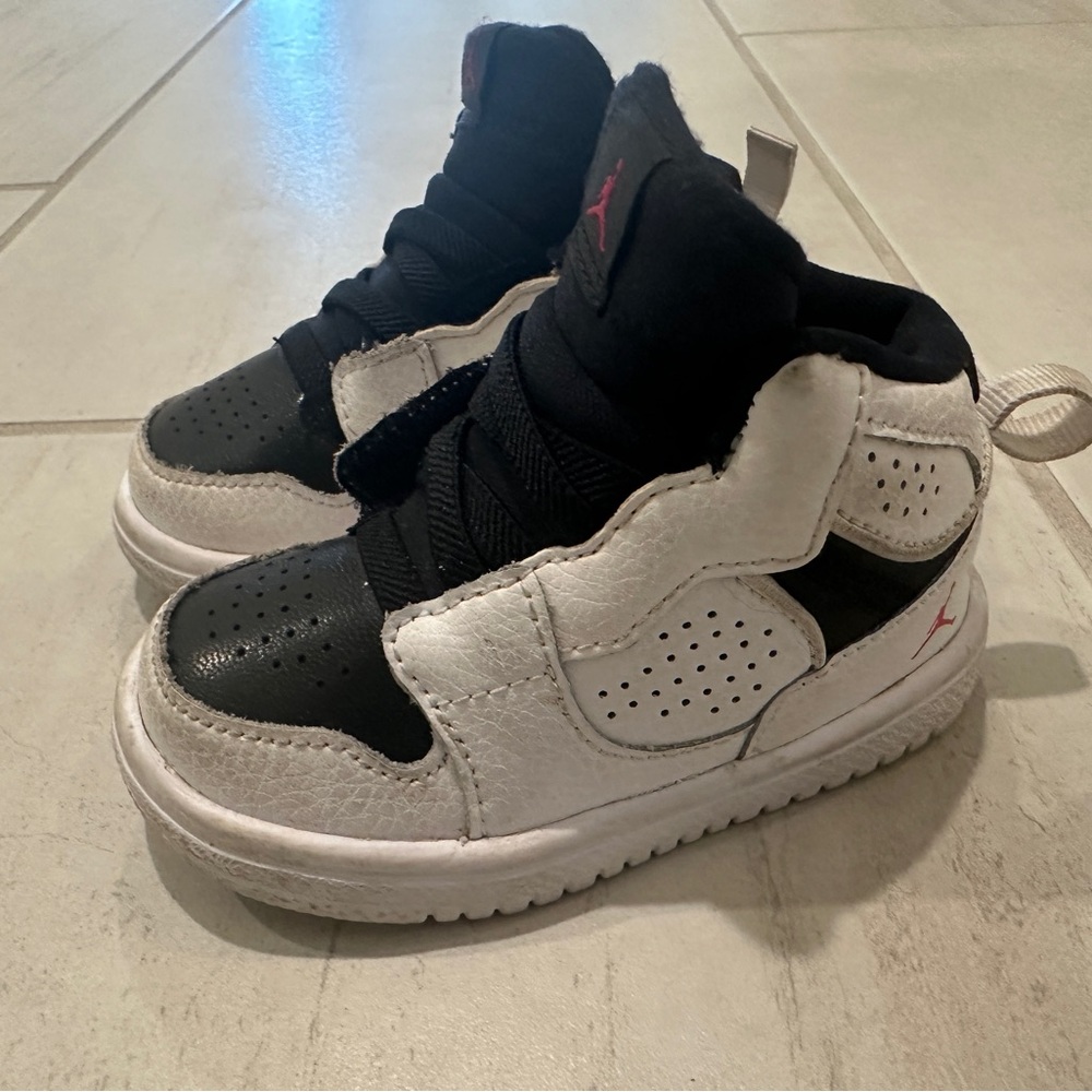 Kids Black and White Jordan Sneakers